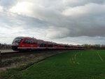 DB Regio Hessen 642 xxx + 642 xxx + 642 xxx RE34 bei Kilianstädten auf der Niddertalbahn am 23.03.16