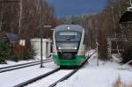 VBG 20878 von Cheb (Eger) nach Marktredwitz bei der Ausfahrt in Arzberg (Oberfranken), 30.12.2011