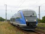 Siemens Desiro zum Testen des ETCS Level 2 macht gerade im Bahnhofsvorfeld Saarmund, kopf...