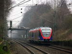 Ein Nachschuss von Zwei Euregiobahn (RB20) kommen aus Langerwehe-Stolberg-Altstadt nach  Stolberg-Rheinland-Hbf aus Richtung Aachen-West,Laurensberg,Richterich und hilten in Kohlscheid und fahren in Richtung Herzogenrath. 
Aufgenommen von Bahnsteig 2 in Kohlscheid. 
Bei Wolken am Kalten Morgen vom 24.3.2017.