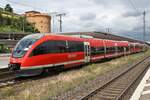 643 039-0 und 643 033-3 verlassen am 21.06.2021 als RB23 (RB12617)  Lahn-Eifel-Bahn  von Mayen Ost nach Limburg(Lahn) den Koblenzer Hauptbahnhof. 