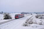 Nachschuss auf 643 226 auf den Weg nach Eschweiler West. Aufgenommen an der B264 Brücke in Weißweiler.

Weißweiler 21.01.2023