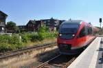 OCHTRUP (Kreis Steinfurt), 23.07.2010, 643 060 als RB64 nach Enschede (NL) bei der Einfahrt