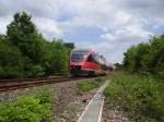 Am Wochenende wird die Eistalbahn von Ausfugszgen mit der BR643 befahren,die Strecke wurde 2001 nach Stilllegung wieder befahren.Hier bernimmt 643 005 die Aufgabe den Zug nach Hochspeyer zu bringen.