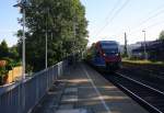 Zwei Euregiobahn (RB20) aus Heerlen(NL)-Stolberg-Altstadt-Düren kommt die Kohlscheider-Rampe hoch aus Richtung Herzogenrath und hält in Kohlscheid und fährt in Richtung