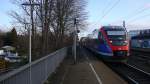 Zwei Euregiobahn (RB20) aus Heerlen(NL)-Stolberg-Hbf kommen die Kohlscheider-Rampe hoch aus Richtung Herzogenrath und halten in Kohlscheid und fahren in Richtung Richterich,Laurensberg,Aachen-West.