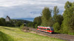 Am 14.05.2017 gab es eine Dreiverbündefahrt durch die Verkehrsverbünde Bodo, DING und Naldo. Einer der beiden Ringzüge, die im Kreis Ulm - Friedrichshafen - Singen - Tuttlingen - Sigmaringen - Münsingen - Schelklingen - Ulm fuhren war 644 048. Hier kurz vor Fahrtende am Abend in Ravensburg nach Abfahrt in Aulendorf.