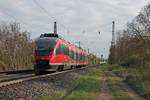 Nachschuss auf 644 557  Familientag ,als dieser am Morgen des 13.04.2017 als Leerzug durch Heitersheim gen Freiburg (Breisgau) fuhr.