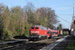 MEG 218 467 überführt den verunfallten 644 059 durch Haan zum Bender. Am 16.04.2021