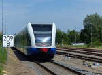 UBB 646 xxx als UBB 29423 von Züssow nach Swinoujscie Centrum, am 11.06.2017 bei der Ausfahrt in Wolgast.