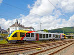   Der VT 264 (95 80 0648 664-0 D-HEB / 95 80 0648 164-1 D-HEB) ein Alstom Coradia LINT 41 der HLB (Hessische Landesbahn), ex Vectus VT 264, erreicht am 02.06.2018 bald Hp Niederschelden (eigentlich