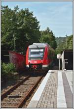 Zum zweiten mal an dieses Morgen erwischt: 648 115 fhrt als RB52  Volmetalbahn  von Ldenscheid nach Dortmund in den Bahnhof Rummenohl ein.