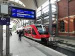 Kiel Hbf., 13.9.2020. VT648 342 - ein  Coradia Lint  aus dem Hause Alstom, steht am Bahnsteig 6a bereit zur Abfahrt nach Eckernförde.