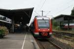 Ein 648er-Doppel hat am 29.06.2008 als RB aus Kiel den Bahnhof von Flensburg erreicht.