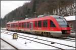 648 115 (SauerlandNetz) der DB Regio stand am 25. Februar 2009 im Bahnhof Brilon Wald.