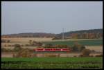 Ein unbekannter VT648 mit einer RB von Herzberg nach Braunschweig am 20.10.2012 zwischen Salzgitter Ringelheim und Salzgitter Bad.