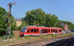 Ein Triebzug der Baureihe 648 erreicht am 02.07.15 auf der Fahrt von Bad Harzburg nach Göttingen Goslar.