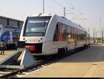 VT 121208 (BR 648 | Alstom Coradia LINT 41) von Abellio Rail NRW zu Gast im Bw von Abellio Rail Mitteldeutschland anlässlich des 20. Sachsen-Anhalt-Tags in Sangerhausen. [17.9.2016]