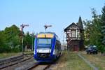 HEX VT804 macht sich am Abend des 3.8.2018 als Harz Berlin Express auf die Reise nach Berlin Ostbahnhof.