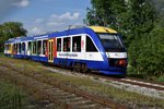 Bayerische Regional Bahn LINT41 9580 0 648 710-1 D-BRB  Augsburg  Richtung Augsburg Hbf. in Dasing Bf. am 26.05.2016. Sonderanstrich Märklin Trix