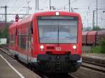 Die Br.650 100-1 fuhr am 16.05.07 als RE nach Ulm Hbf. Hier bei der Einfahrt des Bahnhofs Aalen.