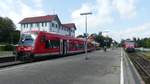 3 650er stehen zum Umsteigen zwischen den Strecken nach Memmingen, Lindau und Aulendorf in Kißlegg.