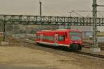 Saharastaub in der Luft - Bei diffusen Lichtverhältnissen erreicht der von Ulm kommende 650 102 als RS21 / RB 17331 nach Biberach Süd am 15.03.2022 den vorletzten Halt der Fahrt, Biberach (Riß)