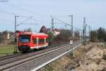 650 309  Unterreichenbach  hat als RB 22404 (Pforzheim-Tbingen) den Abzweig Eutingen (Gu) Sd passiert und folgt nun der Gubahn bis nach Horb am Neckar. Aufgenommen am 16.03.2013 bei Eutingen (Gu).