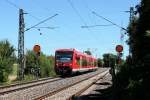 650 118 und 119 am 1.8.13 als RE Crailsheim-Ulm auf der Riesbahn/Jagstbahn in Goldshfe  