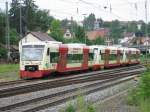 Drei BR 650 Regioshuttle der HZL abgestellt im Donaueschinger Bahnhof am 24.05.09.