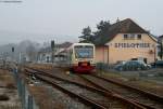 VT 254 der HzL als HzL85932 (Stockach NE-Radolfzell) in Stockach 24.1.10