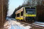 AGILIS VT 650 705 als ag 84517 Bayreuth - Marktredwitz, KBS 860 Nrnberg - Marktredwitz, fotografiert bei Immenreuth am 11.02.2012