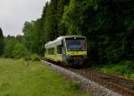 VT 650 726 bei einer Sonderfahrt auf der Ilztalbahn von Passau nach Waldkirchen am 01.06.2013 bei Rhrnbach.