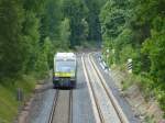 650 737 fährt hier als ag nach Kirchenlaibach, am 04.07.2013, zwischen Martinlamitz und Kirchenlamitz.