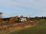 Ein 650er der Vogtlandbahn fhrt am 22.10.13 durch das Herbstliche Vogtland.