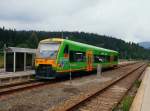 VT22 der RBG  Waldbahn  in Bayerisch Eisenstein am 28.7.2014.