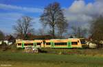 RBG 650 673-6 Oberpfalzbahn VT 40  Bad Kötzting  (Bj. 2001, Stadler) + RBG 650 667-8  VT 34 (Bj. 2000) als RB 59923 Schwandorf - Furth, KBS 875 Schwandorf - Furth im Wald, fotografiert in Pösing am 12.01.2014 