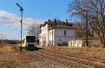 EBx 80856 zu sehen am 27.02.17 in Pößneck oberer Bahnhof.