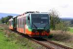 D-GWTR 654 017-2 als letztes Fahrzeug des GW 8107 (Ceske Budejovive - Cerny Kriz) am 22.September 2018 bei Borsov nad Vltavou.