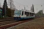 Der VT 6.009 der Rurtalbahn ist auch am Mittwoch den 10.4.2013 bei regnerischem Wetter auf der RB 39 im Dienst.