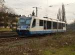 Der RTB 654 012-3 ist als RB34 im Auftrag der DB AG auf dem Eisernen Rhein unterwegs und pendelt zwischen Mönchengladbach Hbf und dem was vom Bahnhof Dalheim über ist, hin un her. Rheydt Hbf 22.1.2016