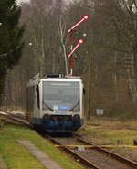 Nachschuß auf einen aus Dalheim ausfahrenden Triebwagen der RTB, der im Auftrag der DB AG als RB 34 nach Mönchengladbach Hbf fährt.