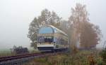 670 004 befand sich am 31.10.11 auf der Rckfahrt von Dessau nach Wrlitz, als er bei Dessau-Mildensee fotografiert wurde.