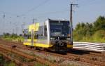 672 913 der Burgenlandbahn fhrt am 10.08.10 Lz aus Richtung Weimar kommend durch Grokorbetha. Gru zurck!