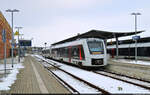1648 405-6 und ein weiterer Alstom Coradia LINT 41 halten im Bahnhof Halberstadt auf Gleis 2.

🧰 Abellio Rail Mitteldeutschland GmbH
🚝 RE 75711 (RE4) Goslar–Halle(Saale)Hbf [+5]
🕓 2.12.2023 | 13:07 Uhr