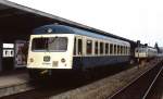 627 006-0 und ein Vorserien-628 im Bahnhof Kempten/Allgu (April 1982)