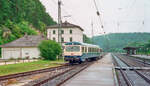 928 102 verließ am 11.8.96 Eichstätt Bahnhof auf Gleis 2 als RB zum Stadtbahnhof.