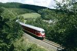 Museums-VT 08 am 04.09.1988 bei Gleidorf (Strecke Wennemen - Wenholthsn. - Schmallenberg)