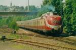 VT 11.5 - TEE Trans Europ Express - (BR 601) Museumstriebwagenzug am 30.05.1992 in Remscheid auf der eigentlich reinen Gterzugstrecke zwischen Remscheid Hauptbahnhof und den Mannesmann Rhrenwerken.