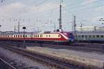 Februar 1973 - München Hbf - Ein VT 11 (601) läuft als TEE ein.